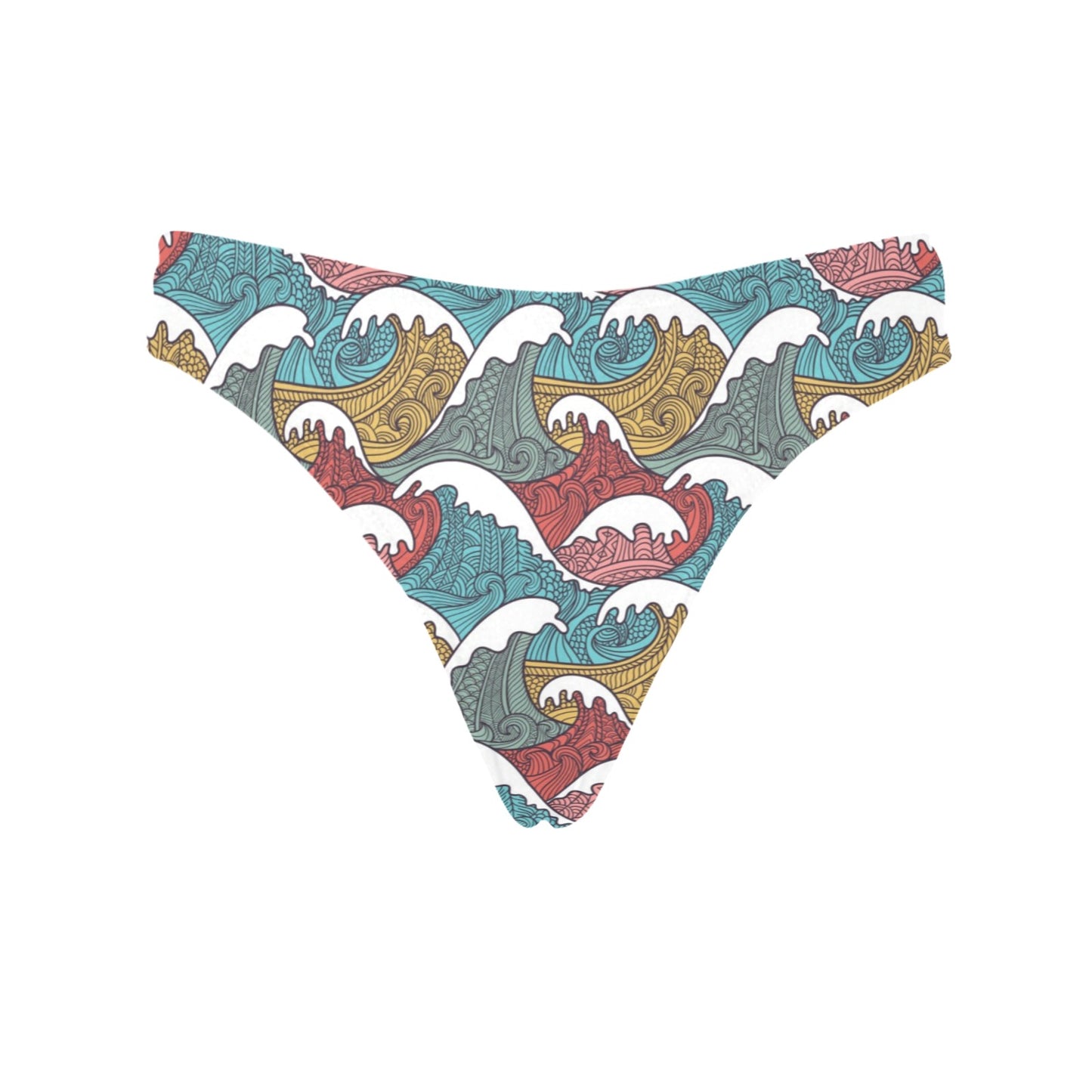 Tribal Wave Pattern Print Women's Thongs