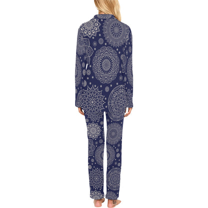 Mandala Pattern Print Design 02 Women's Long Pajama Set