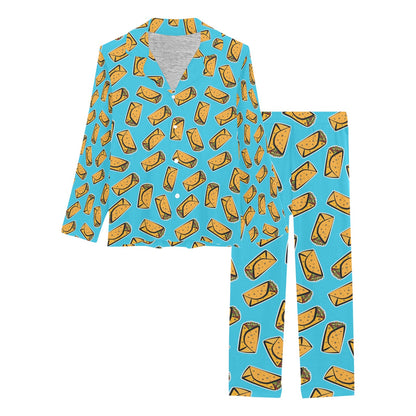 Burrito Print Design LKS301 Women's Long Pajama Set