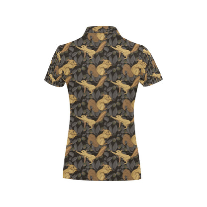 Squirrel Print Design LKS309 Women's Polo Shirt