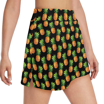 Pineapple Cute Print Design Pattern 17" Golf & Pickleball Skort with Pockets
