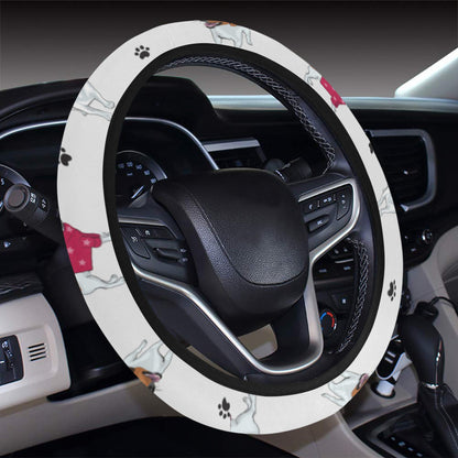 Russell Terriers Print Design LKS308 Steering Wheel Cover with Elastic Edge