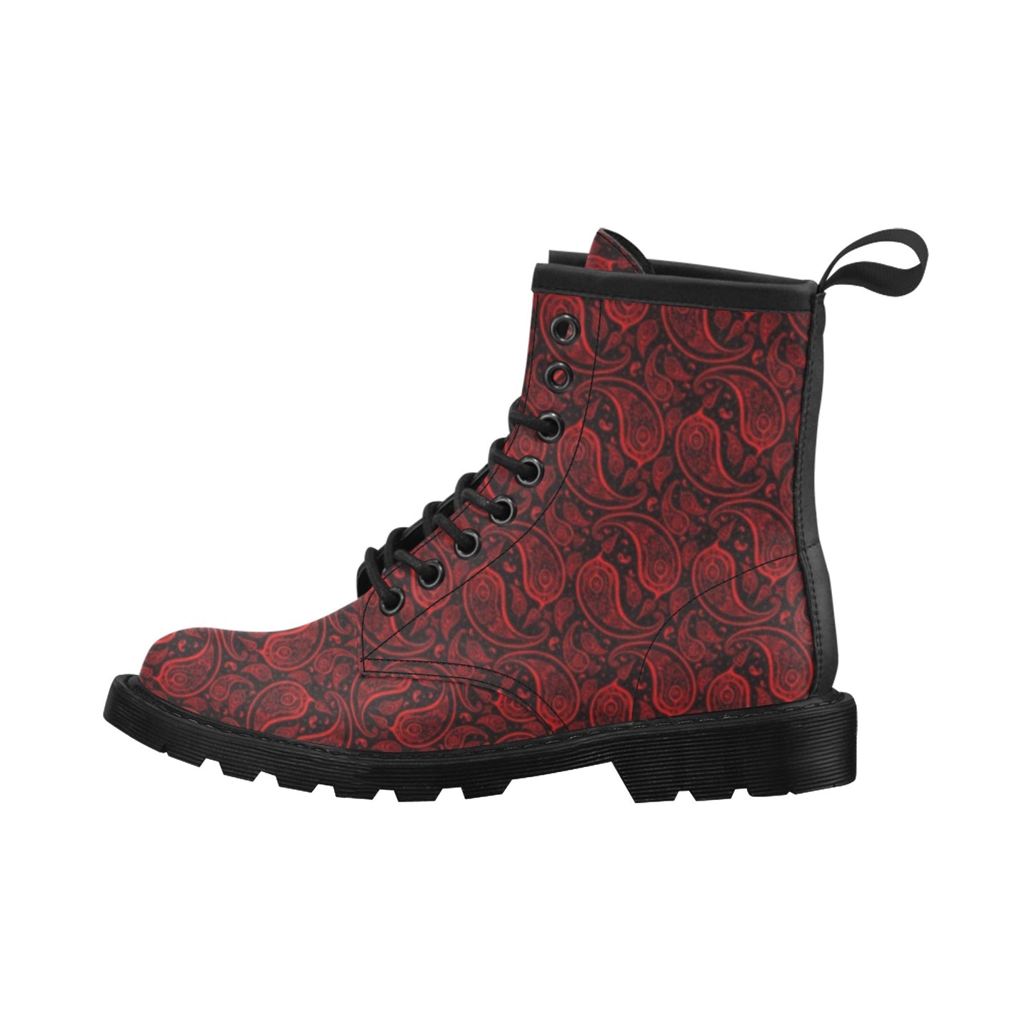 Paisley Red Design Print Boots