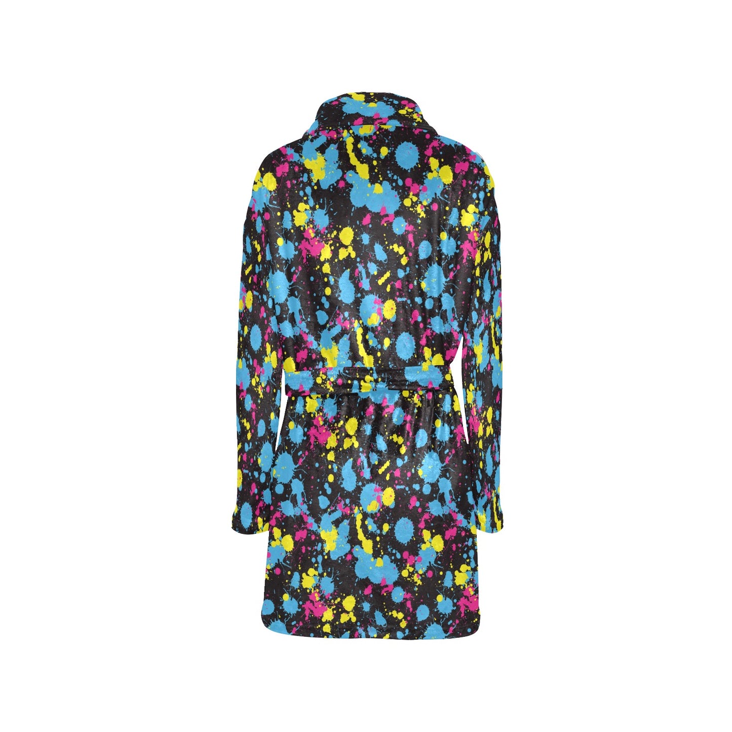 Splatter Colorful Print Design LKS301 Women's Fleece Robe