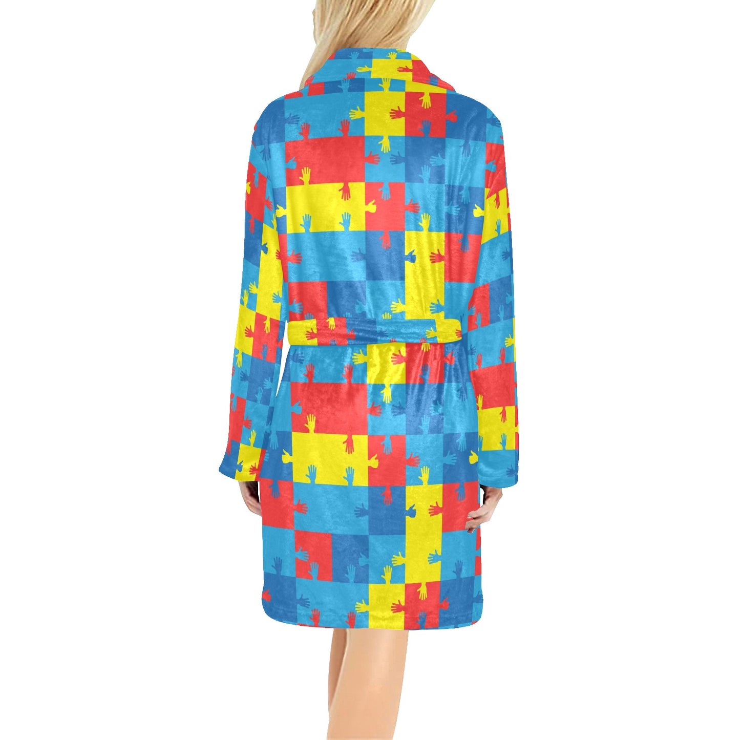 Autism Awareness Design Themed Print Women's Fleece Robe