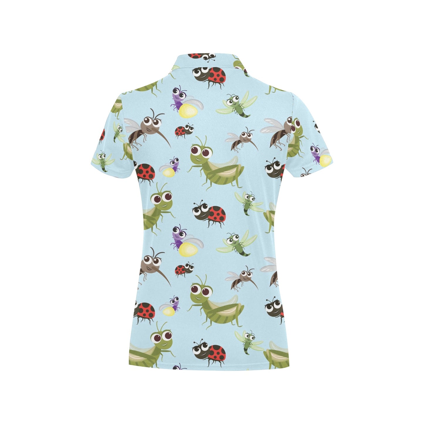 Ladybug Pattern Print Design 01 Women's Polo Shirt