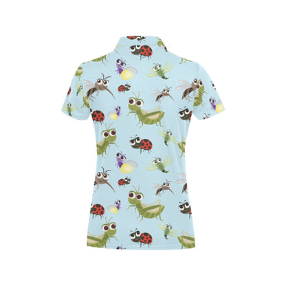Ladybug Pattern Print Design 01 Women's Polo Shirt