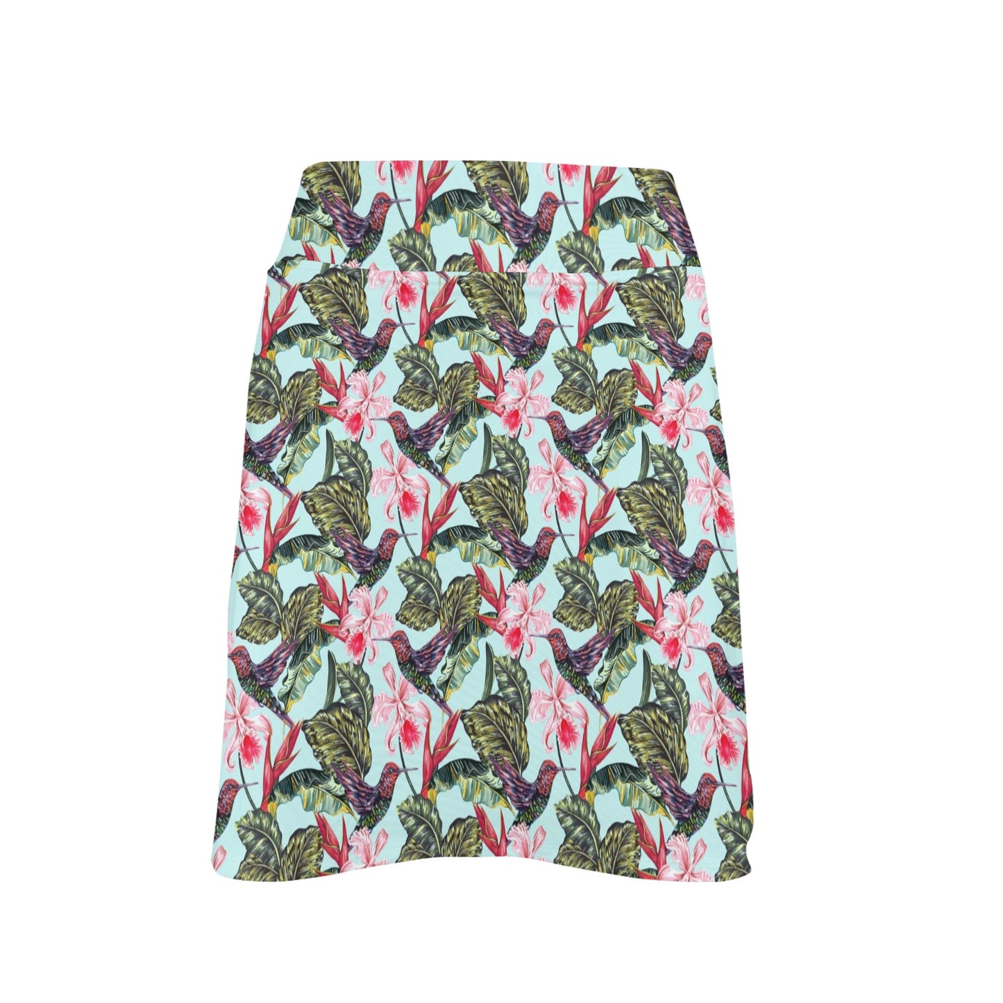 Hummingbird Cute Themed Print 17" Golf & Pickleball Skort with Pockets