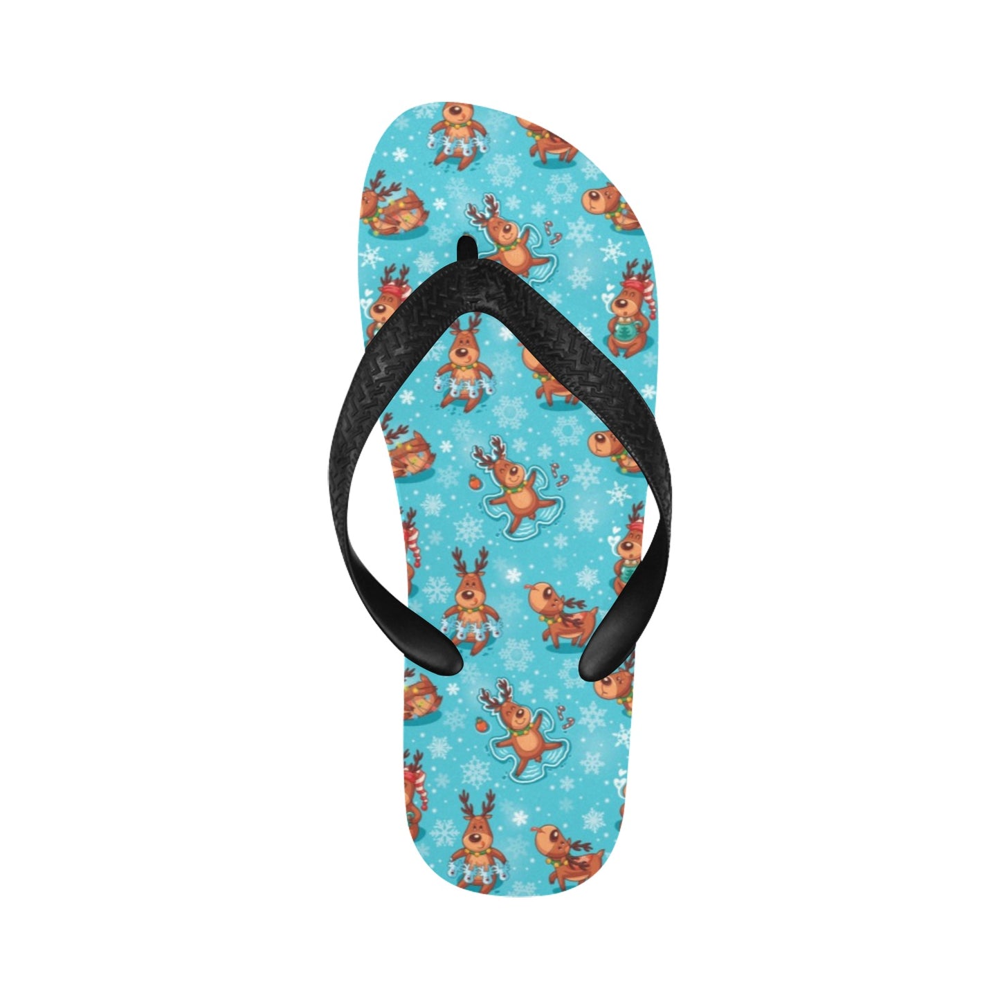 Reindeer Print Design LKS402 Flip Flops