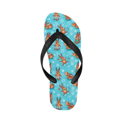Reindeer Print Design LKS402 Flip Flops