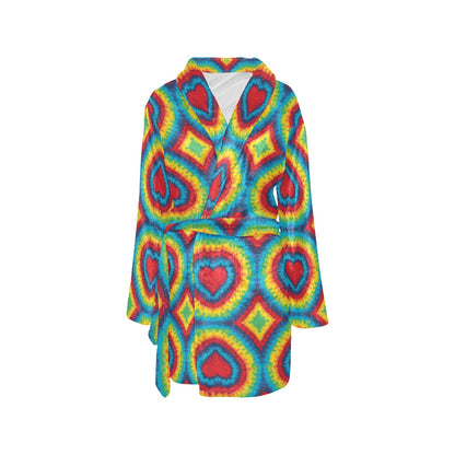 Tie Dye Heart shape Women's Fleece Robe