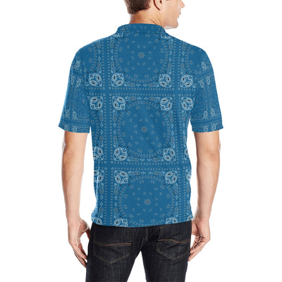 Bandana Blue Print Design LKS301 Men Polo Shirt