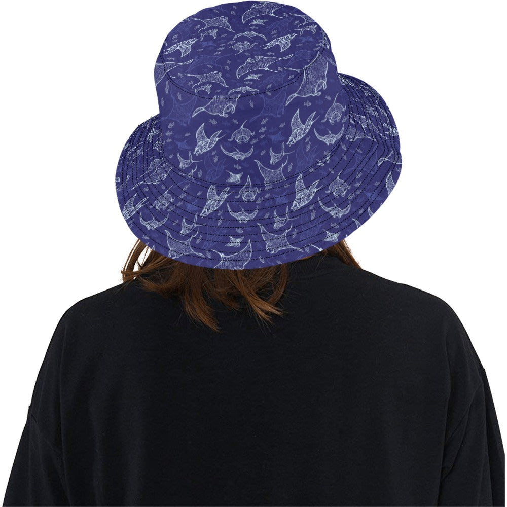 Manta Ray Print Design LKS401 Unisex Bucket Hat