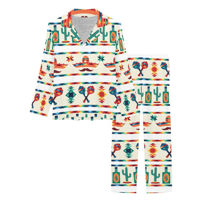 Maracas Mexican Pattern Print Design 01 Women's Long Pajama Set