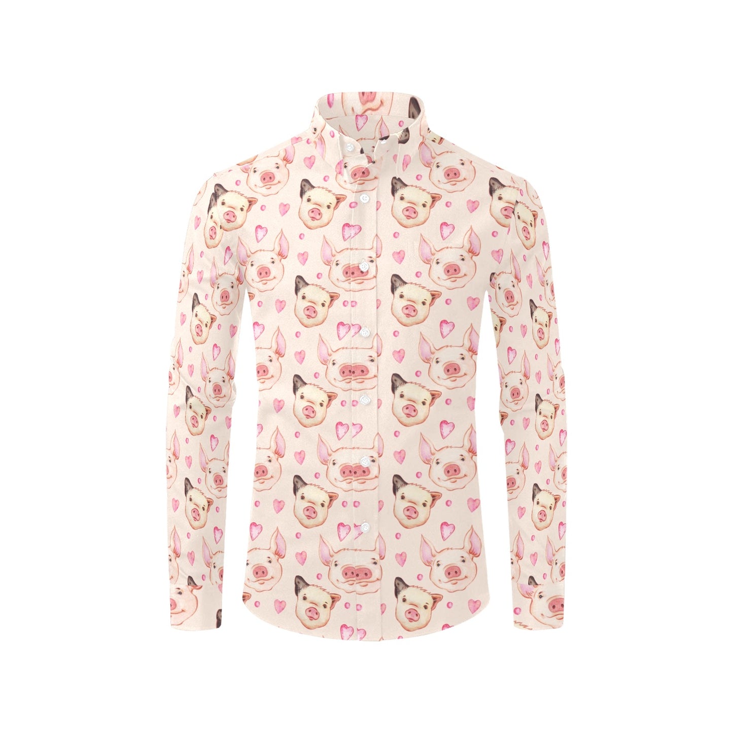 Pig Print Design LKS406 Men's Long Sleeve Dress Shirt