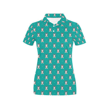 Siberian Huskies Print Design LKS304 Women's Polo Shirt