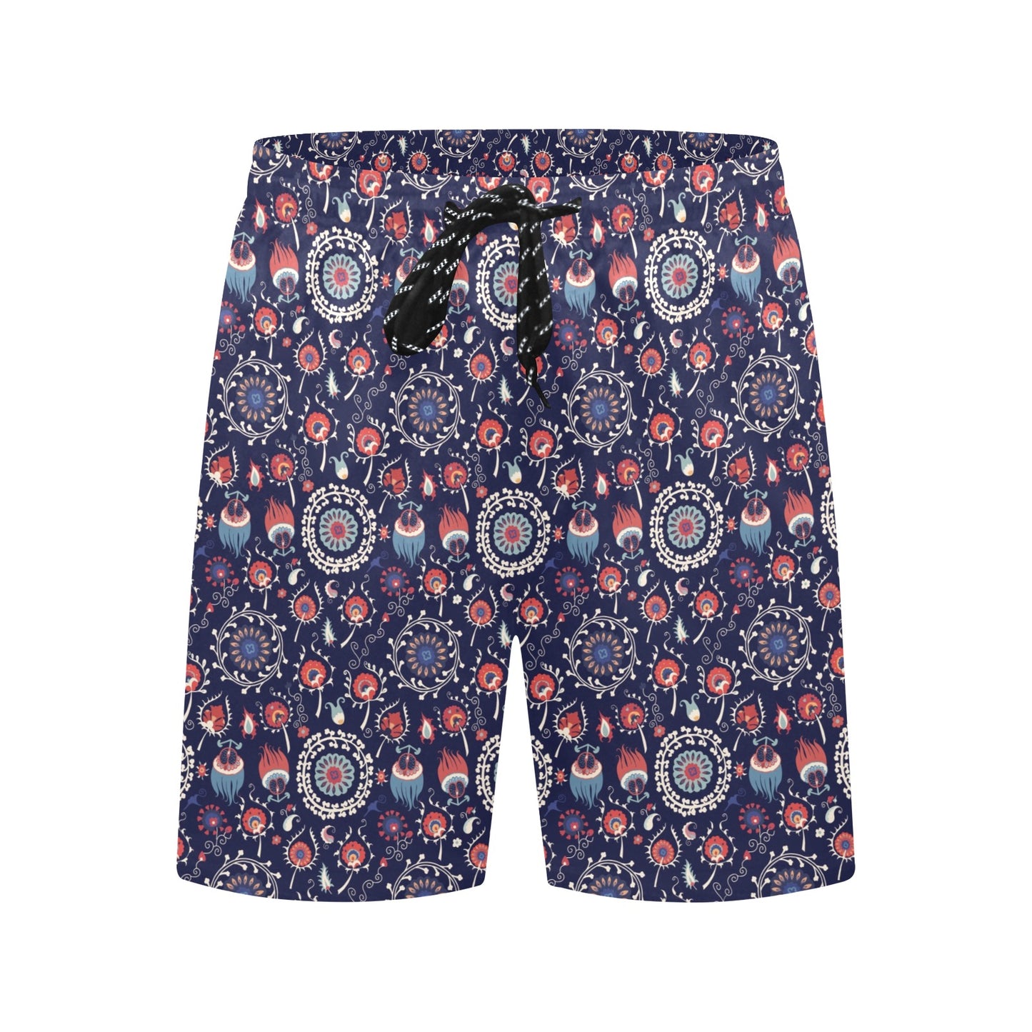 Suzani Print Design LKS305 Men's Swim Trunks Beach Shorts