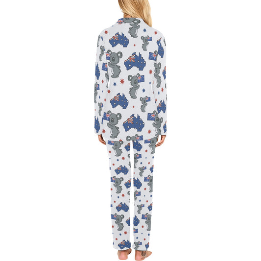 Koala Australia Day Themed Design Women's Long Pajama Set