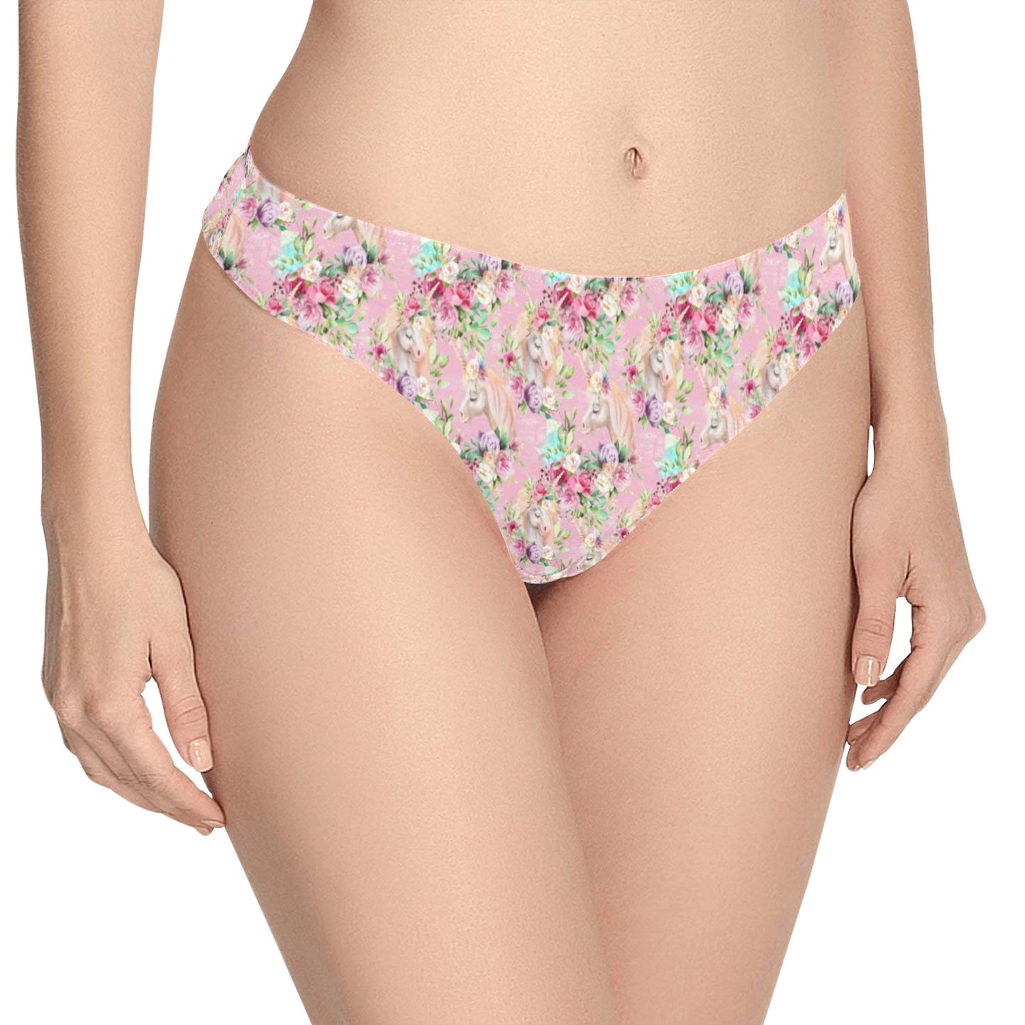 Unicorn Princess with Rose Women's Thongs