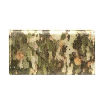 Camo Realistic Tree Texture Print Women's Trifold Wallet