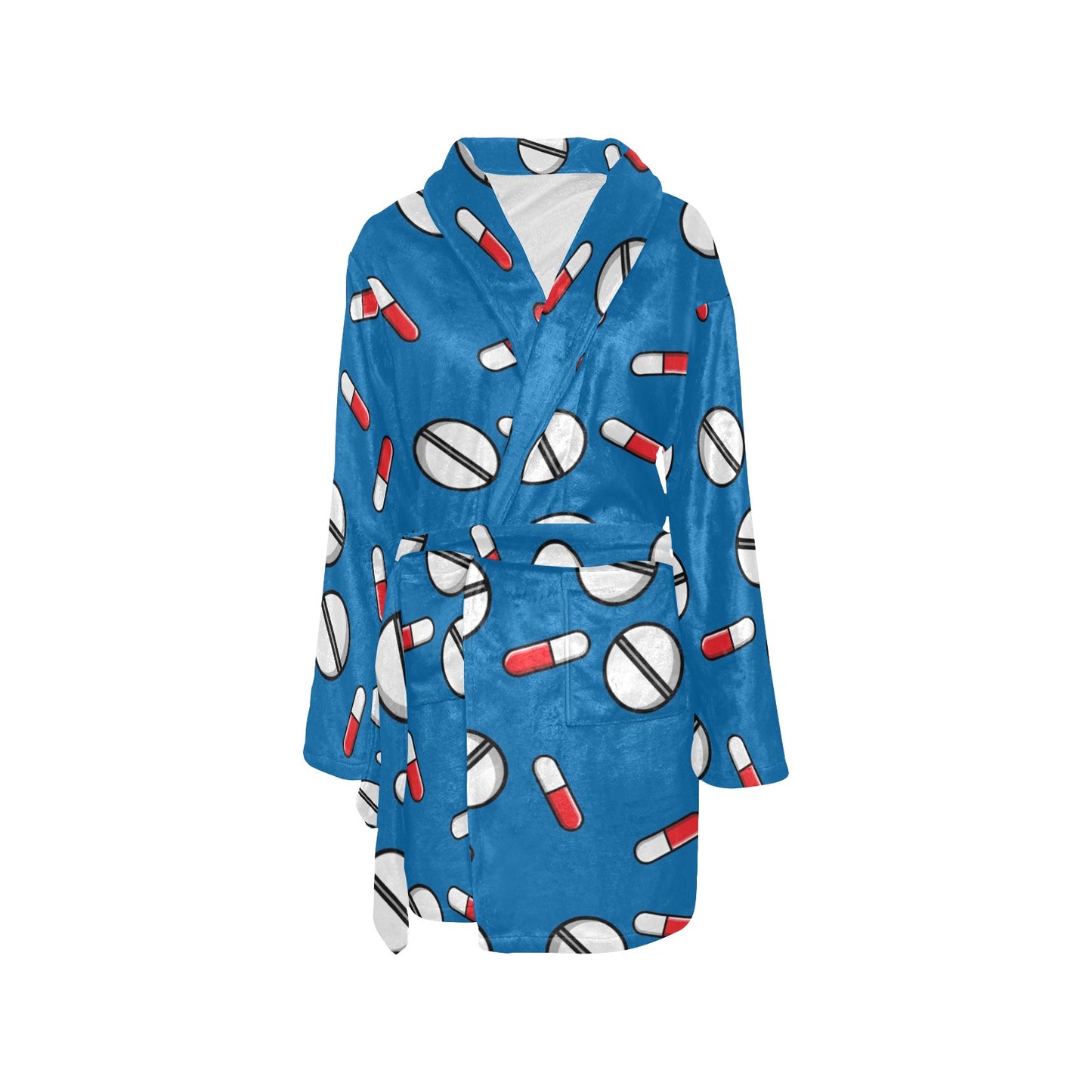 Pill Pattern Print Design A05 Women's Fleece Robe