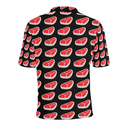 Steak Print Design LKS303 Men Polo Shirt