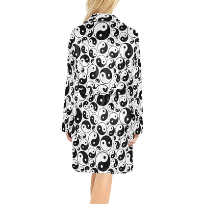 Yin Yang Print Design LKS302 Women's Fleece Robe