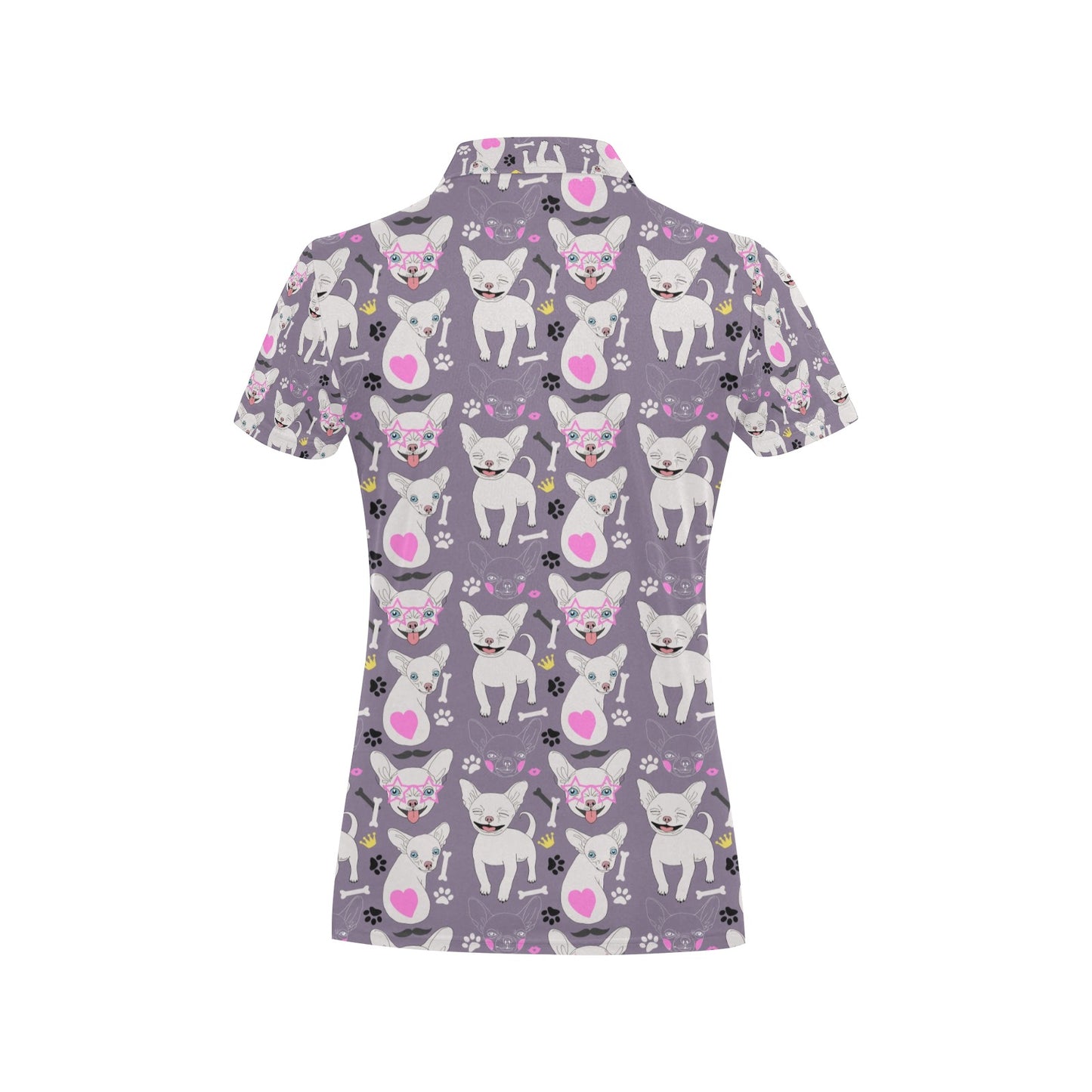 Chihuahua Happy Pattern Women's Polo Shirt
