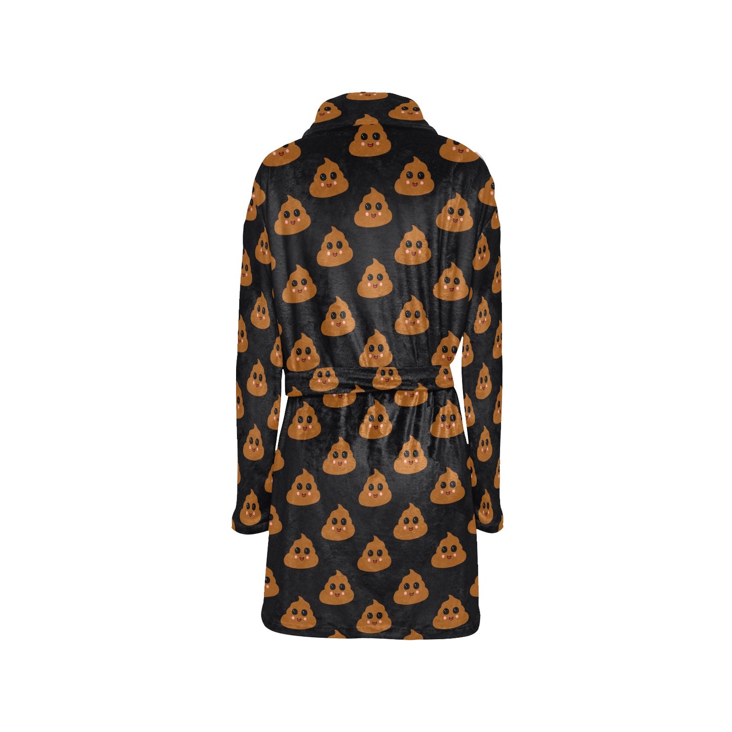 Poop Emoji Pattern Print Design A01 Women's Fleece Robe