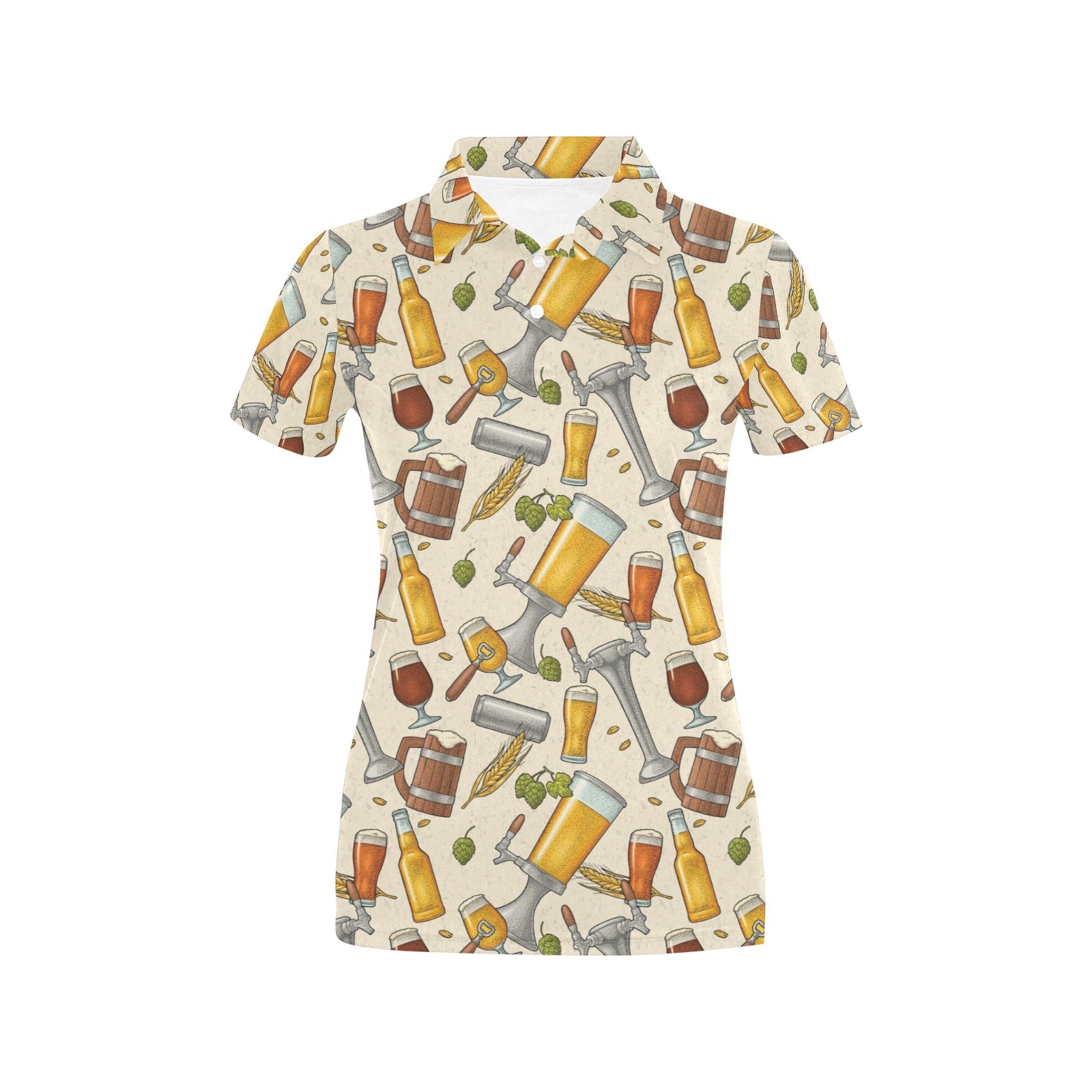 Beer Pattern Print Design 05 Women's Polo Shirt