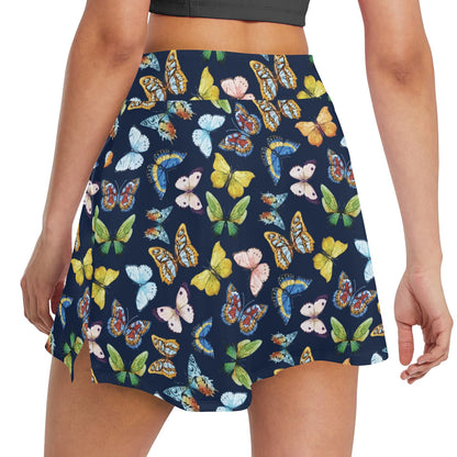 Butterfly Beautiful Print Pattern 17" Golf & Pickleball Skort with Pockets