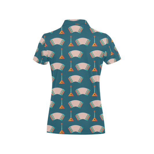 Accordion Print Design LKS402 Women's Polo Shirt