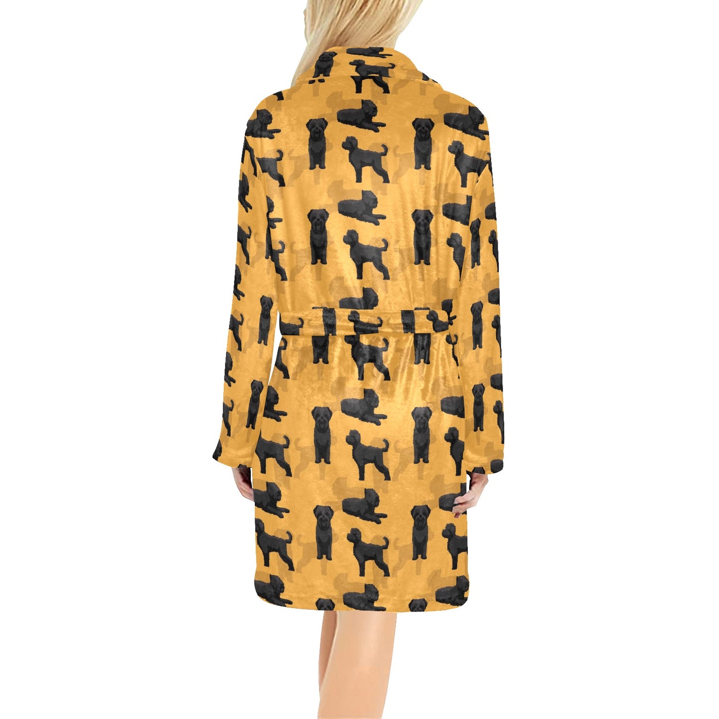 Bouviers des Flandres Pattern Print Design 01 Women's Fleece Robe