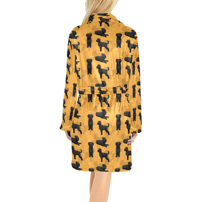 Bouviers des Flandres Pattern Print Design 01 Women's Fleece Robe