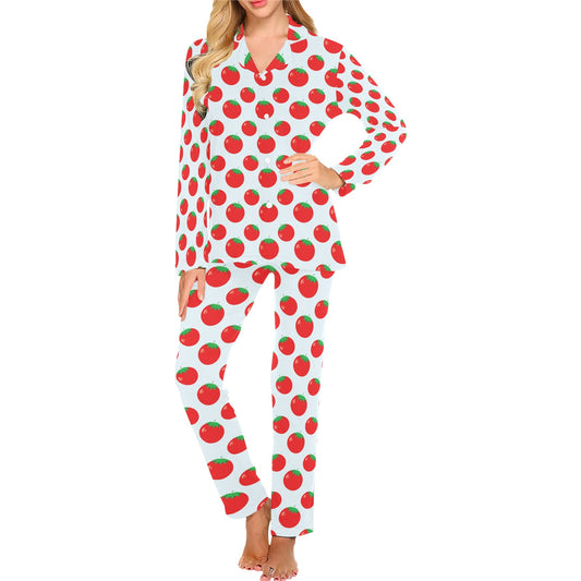 Tomato Print Design LKS307 Women's Long Pajama Set