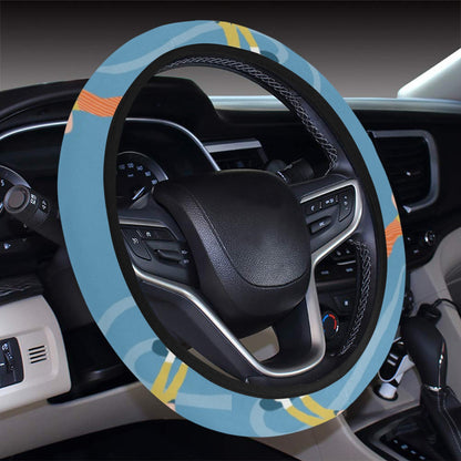 Snowboard Print Design LKS303 Steering Wheel Cover with Elastic Edge