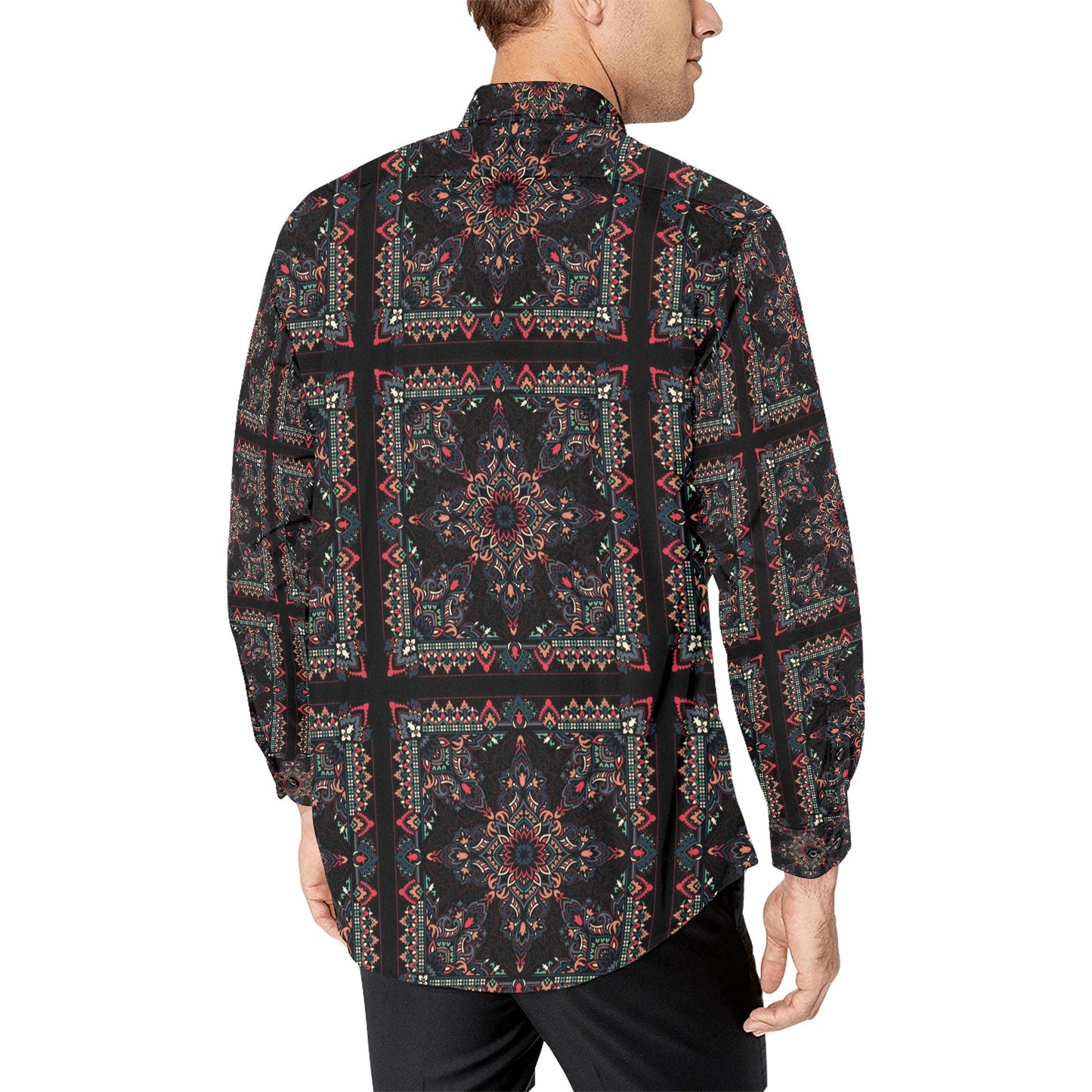 Bandana Print Design LKS307 Men's Long Sleeve Dress Shirt