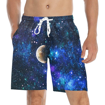 Galaxy Stardust Planet Space Print Men's Swim Trunks Beach Shorts