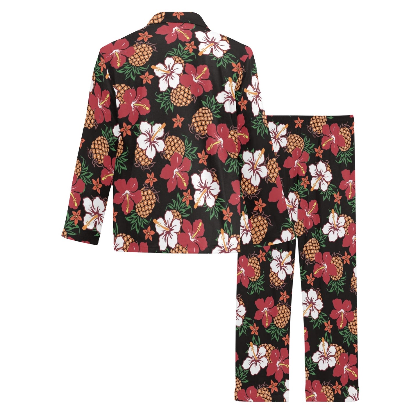 Hawaiian Themed Pattern Print Design H013 Men's Long Pajama Set