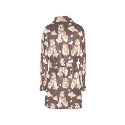 Hamster Pattern Print Design 03 Women's Fleece Robe