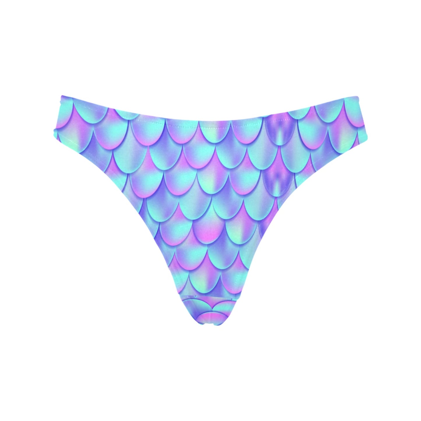 Mermaid Tail Design Print Pattern Women's Thongs