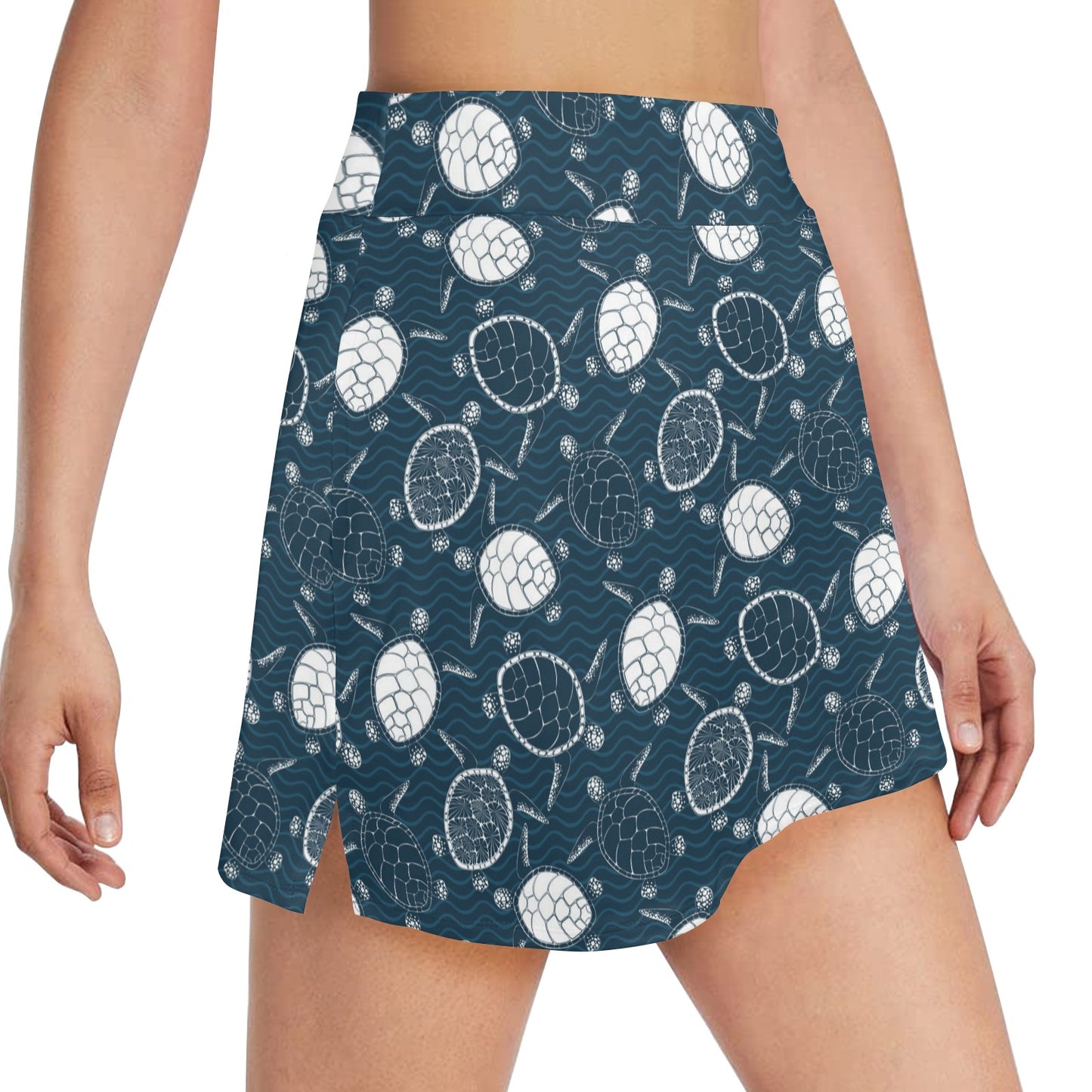 Sea Turtle Print Design LKS3015 17" Golf & Pickleball Skort with Pockets