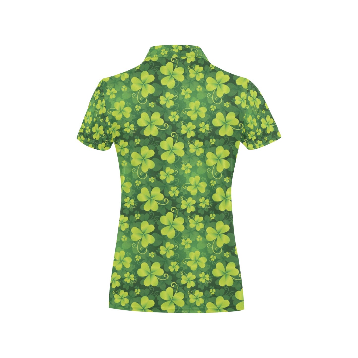 Shamrock Clover Print Women's Polo Shirt