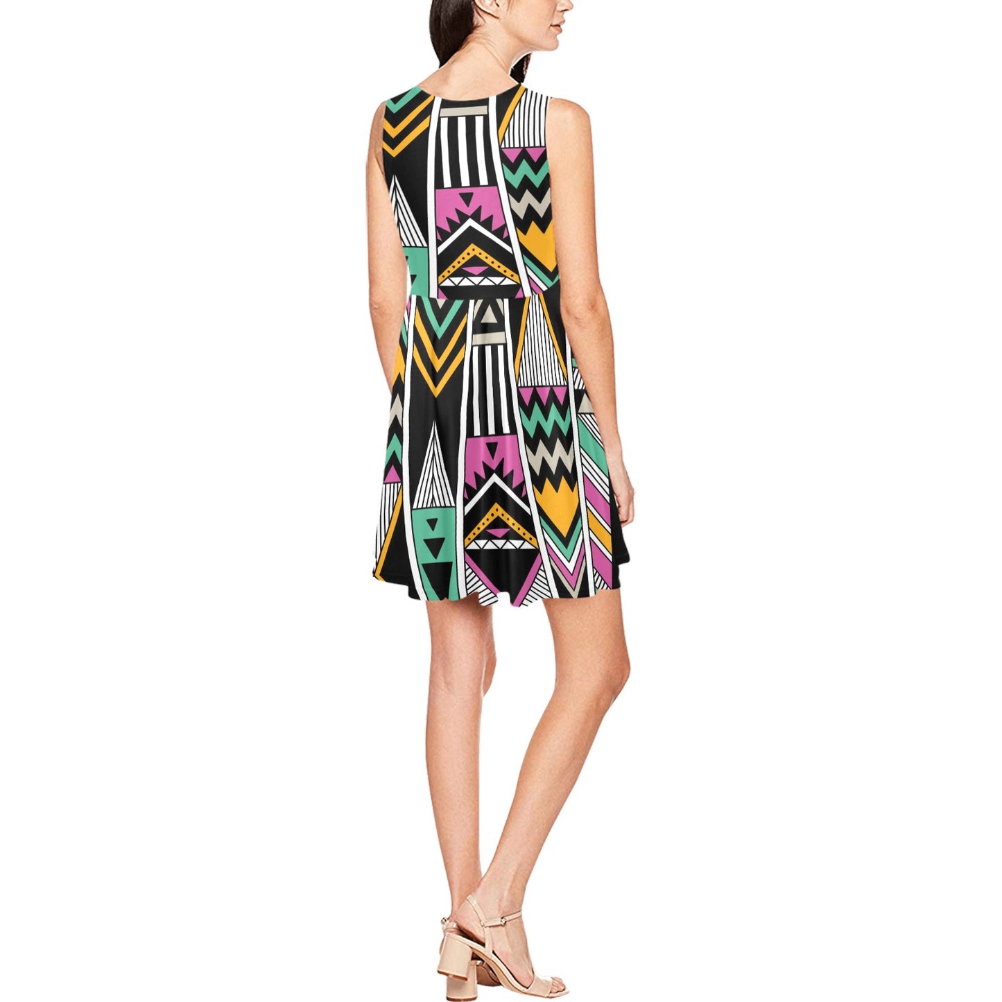 Tribal Aztec Triangle Sleeveless Dress