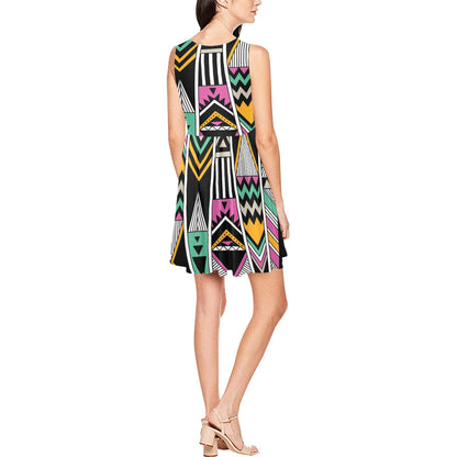 Tribal Aztec Triangle Sleeveless Dress