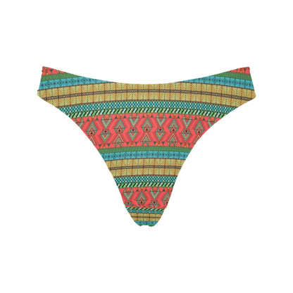 African Colorful Zigzag Print Pattern Women's Thongs