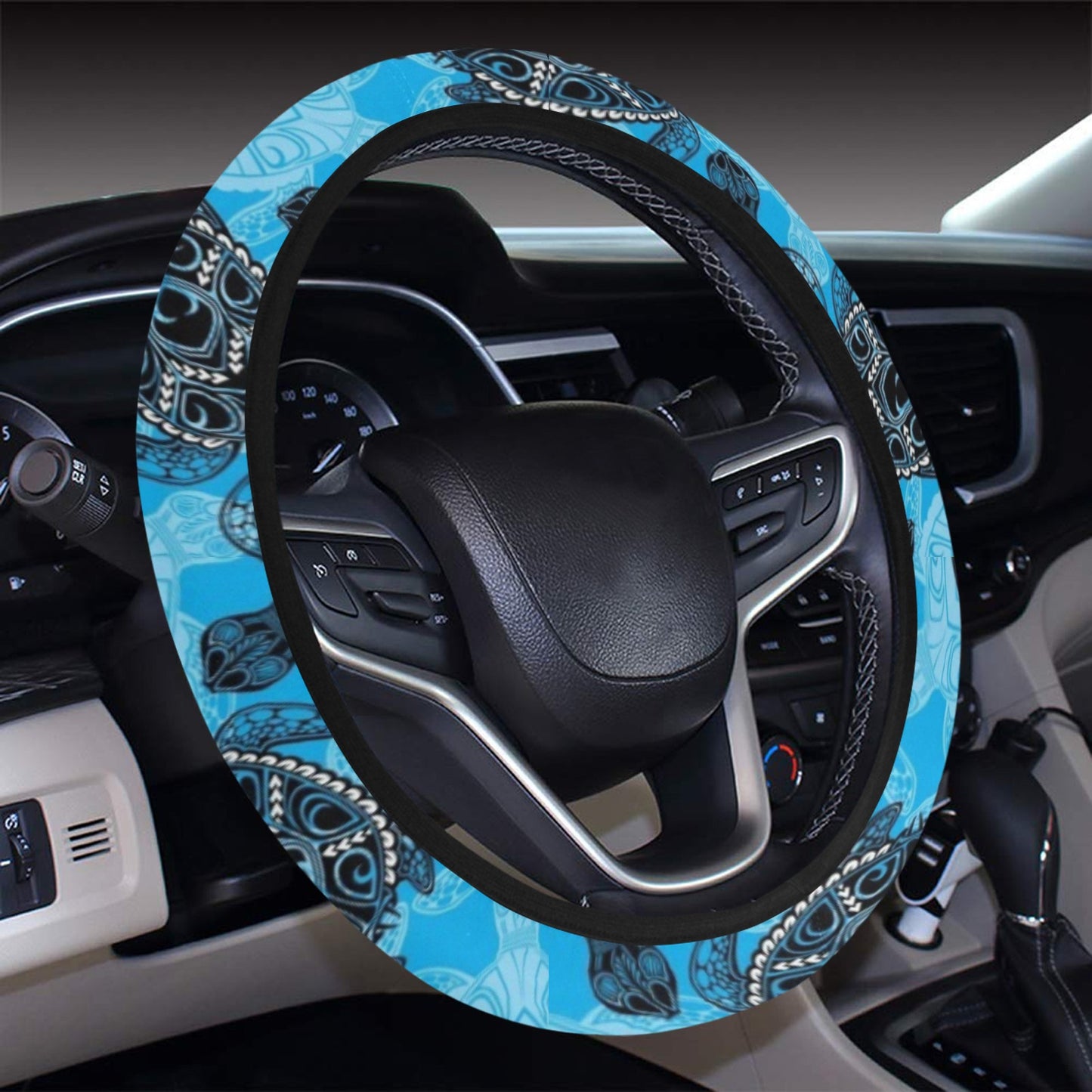 Tribal Pattern Print Design LKS307 Steering Wheel Cover with Elastic Edge