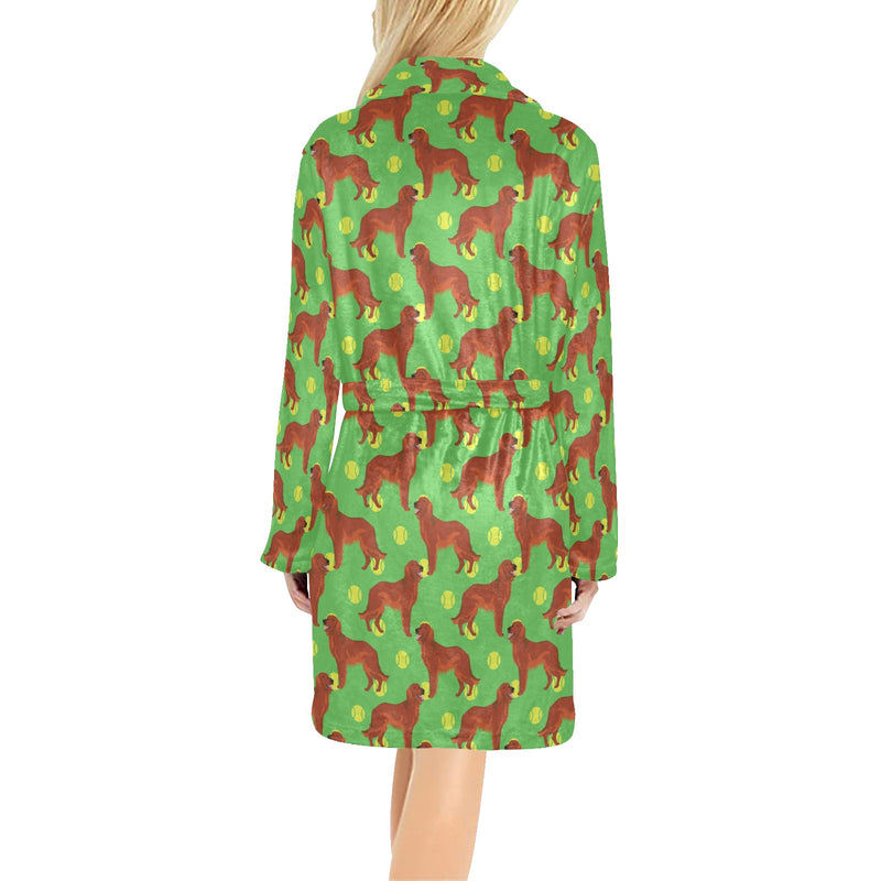 Setters Irish Print Design LKS302 Women's Fleece Robe