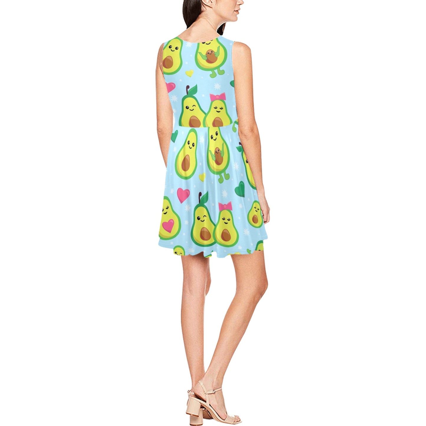 Avocado Pattern Print Design AC09 Sleeveless Dress