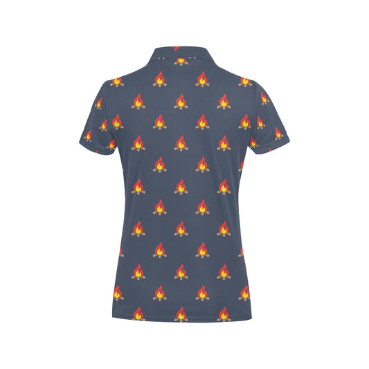 Campfire Pattern Print Design 02 Women's Polo Shirt